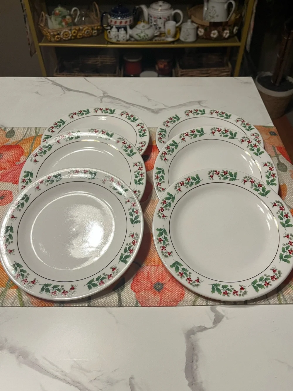 Vintage Gibson Holiday Harmony Dessert Plates
